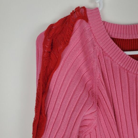 SILVIAN HEACH Ribbed Pullover Sweater Detailed Sleeves Color Block Trendy Girly - Picture 4 of 6